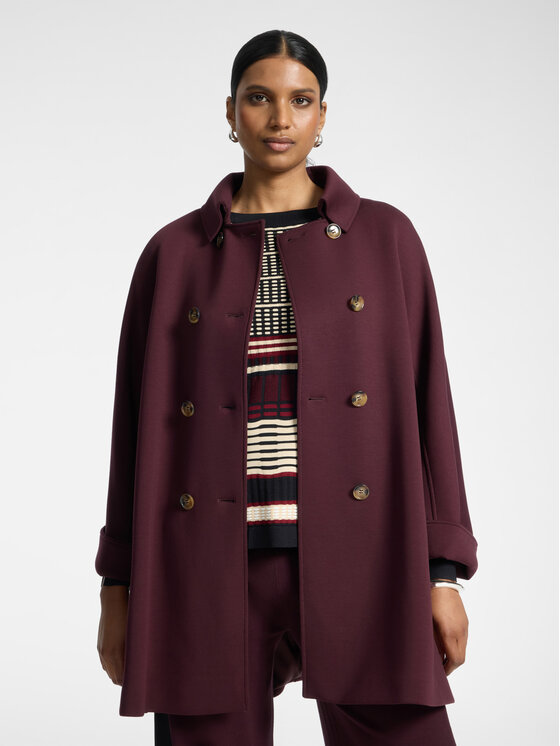 Elena Mirò Elena Mirò Płaszcz zimowy 8017P000079N039 Bordowy Boxy Fit