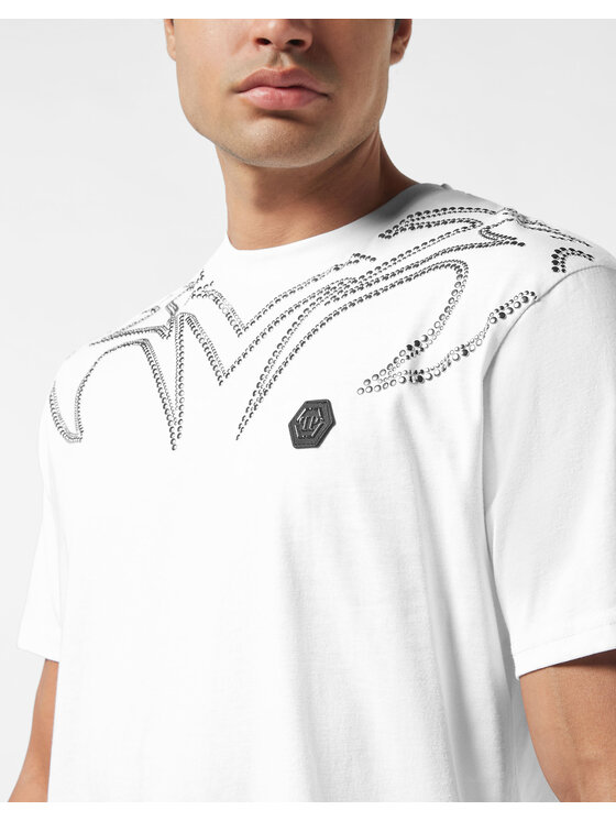 PHILIPP PLEIN PHILIPP PLEIN T-Shirt 26245 Biały Regular Fit
