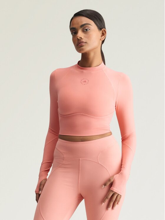 adidas by Stella McCartney adidas by Stella McCartney Koszulka techniczna 154647 Czerwony ciemny Fitted Fit