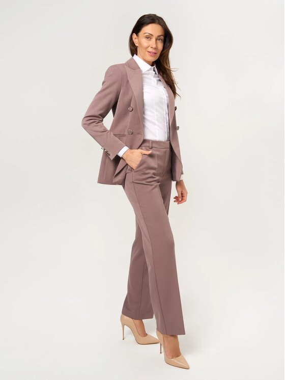 Willsoor Willsoor Spodnie materiałowe 68237 Brązowy jasny Regular Fit