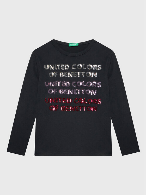 United Colors Of Benetton Bluză 3ATNC108H Negru Regular Fit