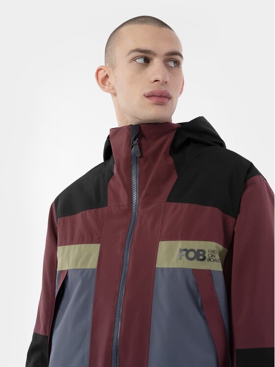 4F 4F Snowboardová bunda H4Z22KUMS003-60S Červená Regular Fit
