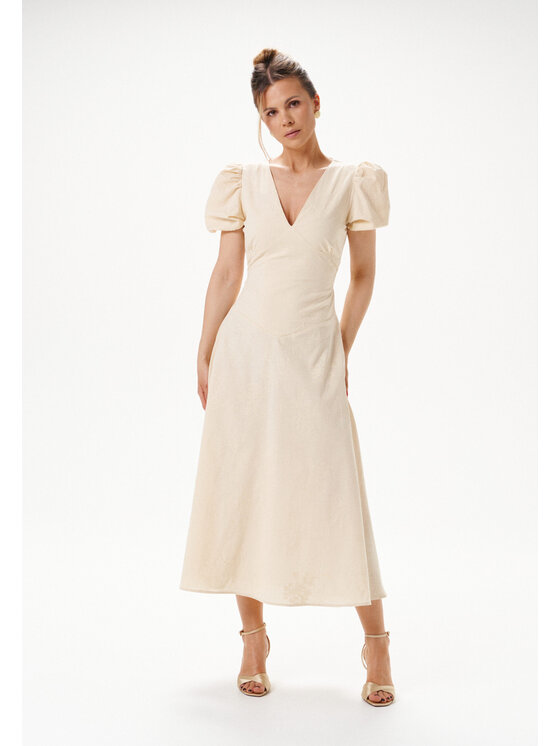 Mirons Mirons Sukienka wieczorowa Soft Beżowy Feminine Fit