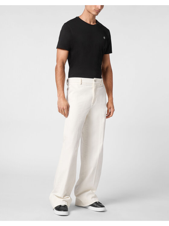 PHILIPP PLEIN PHILIPP PLEIN Pantaloni di tessuto 14645 Bianco Wide Fit