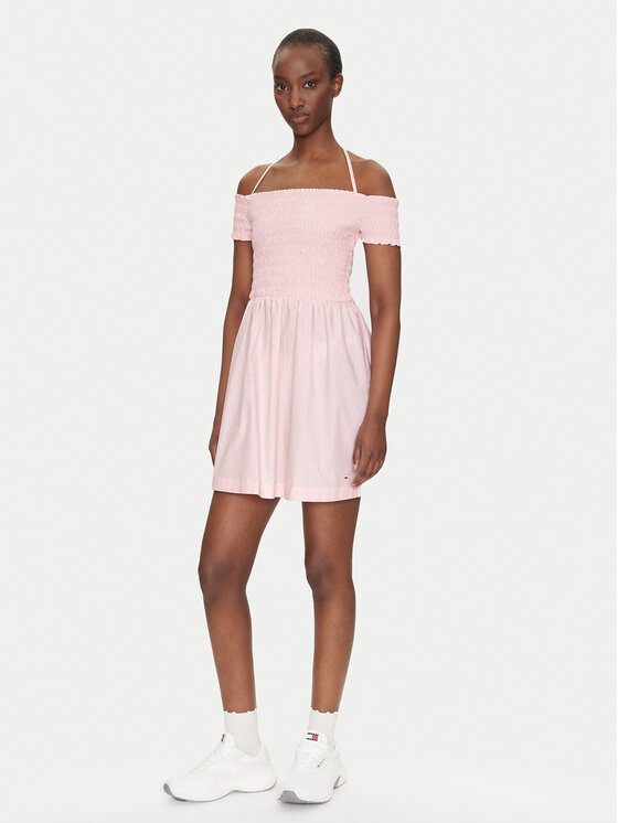 Tommy Jeans Tommy Jeans Vestito estivo DW0DW20343 Rosa Slim Fit
