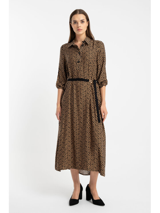 CLICK CLICK Φόρεμα καθημερινό 60-6152 Χρυσό Regular Fit