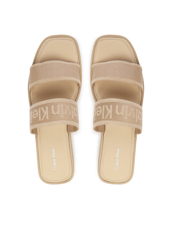 Calvin Klein Calvin Klein Šlepetės Flatform Sndl Webbing HW0HW02878 Smėlio