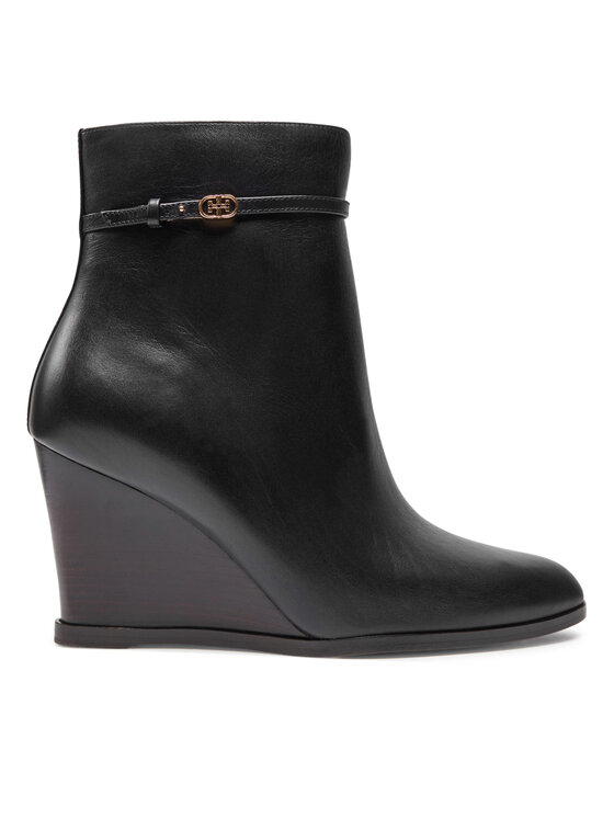 Tory Burch Členková obuv Double T Buckle 158092-006 Čierna