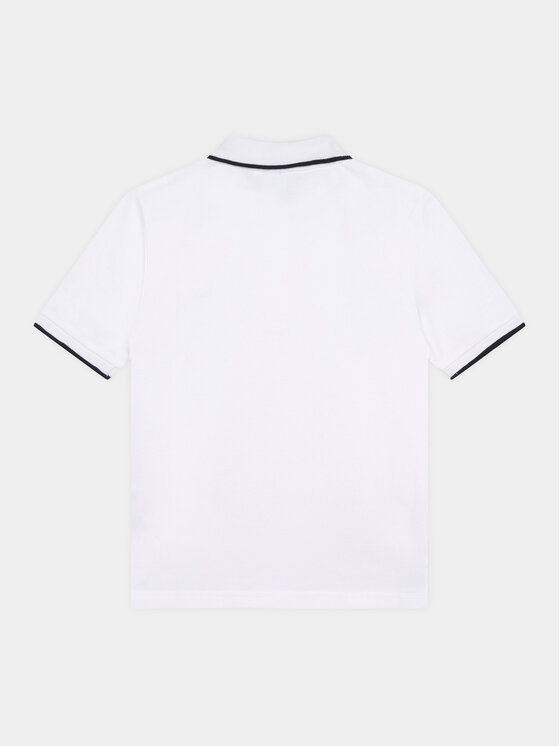 BOSS Boss Тениска с яка и копчета J25P26 S Бял Regular Fit
