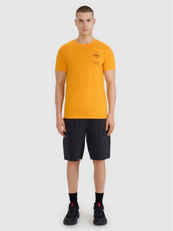4F 4F T-Shirt SS MIDSHOP TEXTILE Pomarańczowy Regular Fit
