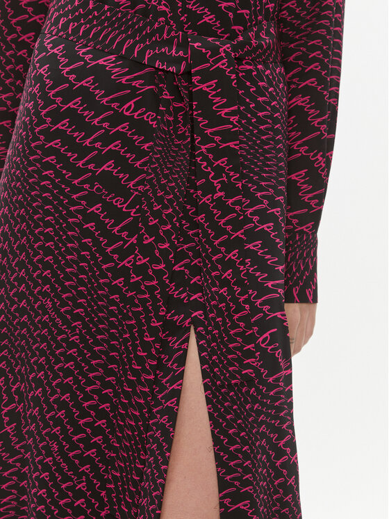 PINKO Pinko Sukienka koszulowa Asesente 100909 A19Q Czarny Regular Fit