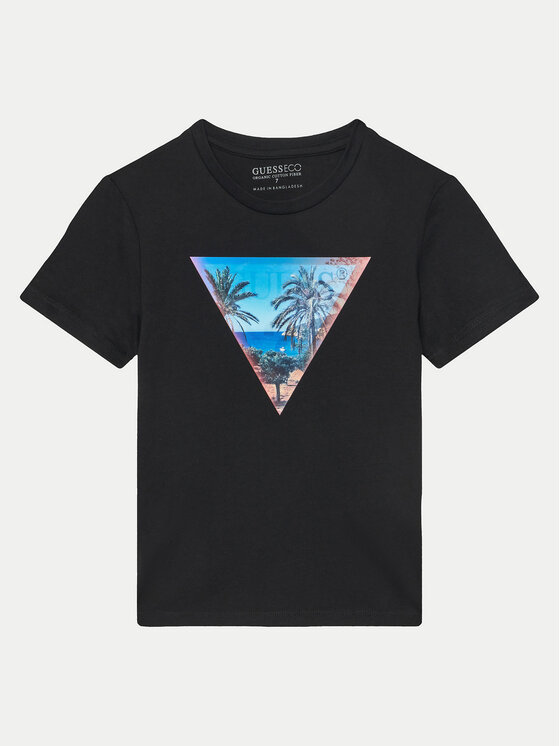 Guess Guess T-krekls L5GI26 K8HM4 Melns Regular Fit