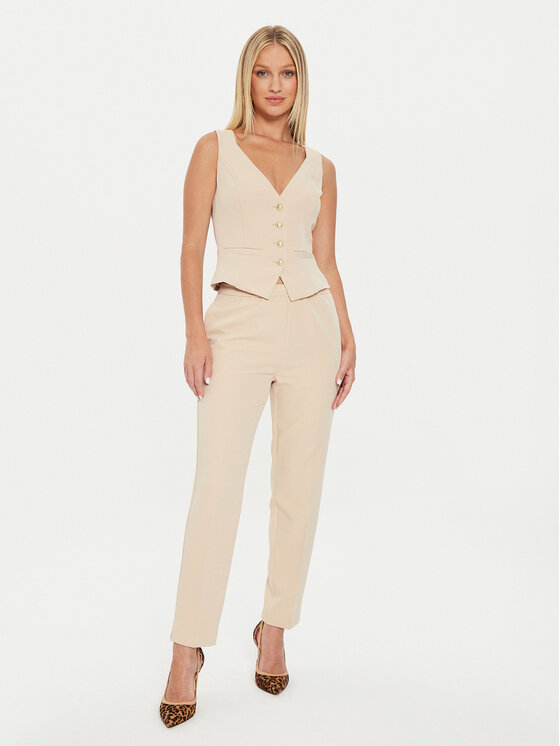 Guess Guess Riidest püksid W4YB52 WFWX2 Beež Regular Fit