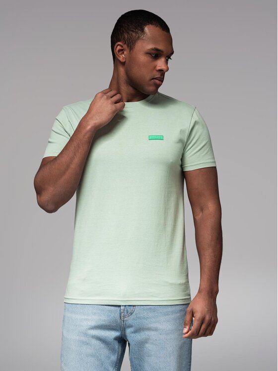 Ombre Ombre T-Shirt OM-TSCT-0151 Szary Regular Fit