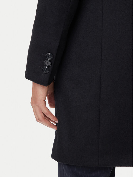 BOSS BOSS Volneni plašč Hyde 50549187 Črna Slim Fit