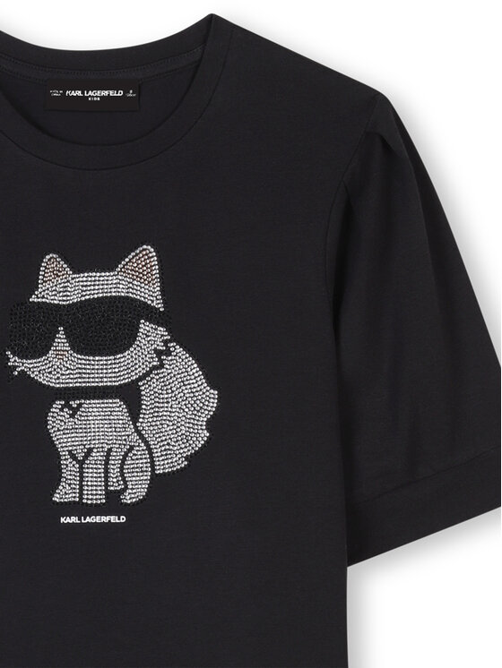 Karl Lagerfeld Kids Karl Lagerfeld Kids Každodenné šaty Z30458 S Čierna Regular Fit