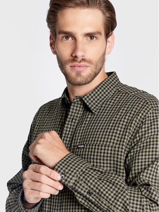 Wrangler Wrangler Риза Pocket W5A22LX1X 112327182 Зелен Regular Fit