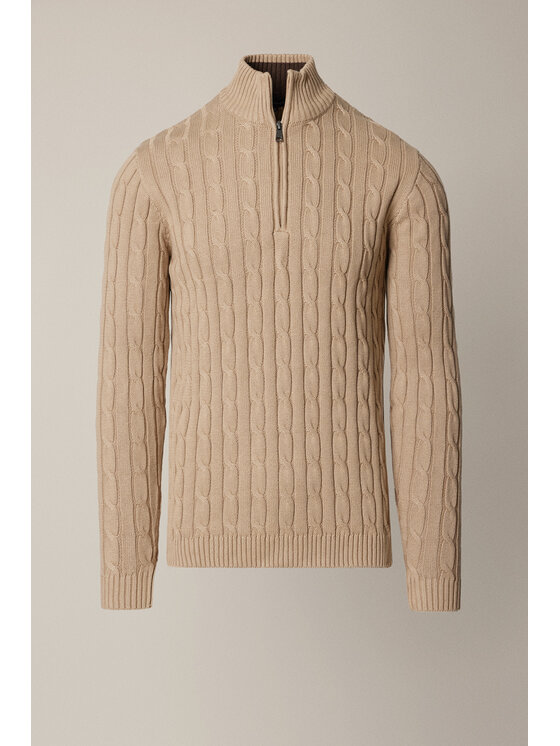 Lancerto Lancerto Sweter Cutter SW073225000039 Beżowy Regular Fit