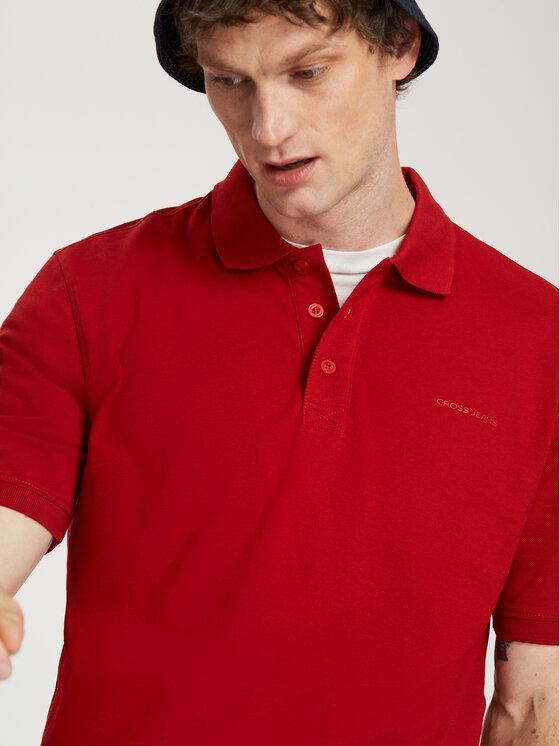 Cross Jeans Cross Jeans Polo 16087-007 Czerwony Regular Fit