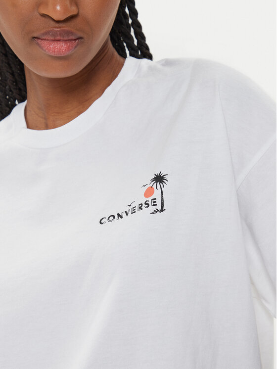 Converse Converse Póló W Beach Scenentee 10026378-A01 Fehér Regular Fit