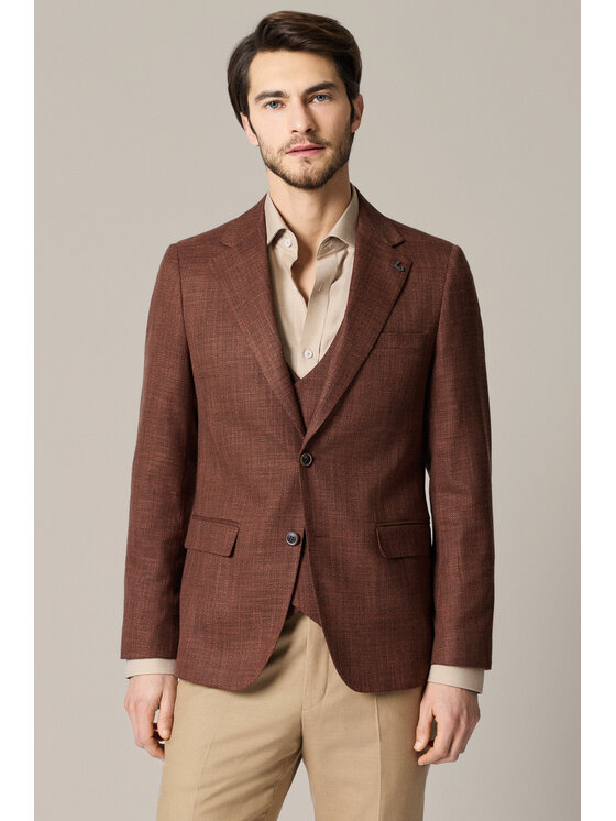 Lancerto Lancerto Marynarka Volterra MA131126000017 Brązowy Slim Fit
