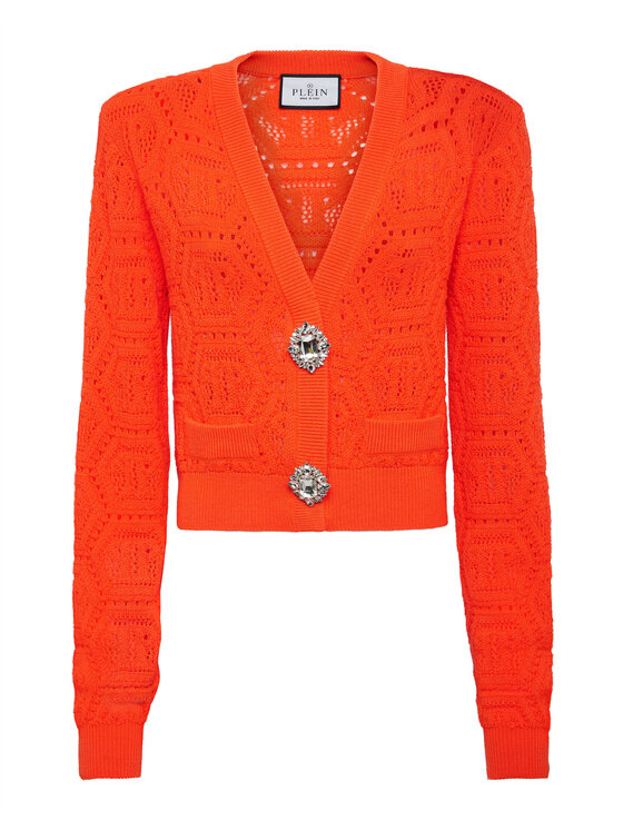 PHILIPP PLEIN PHILIPP PLEIN Kardigan 2291 Pomarańczowy Regular Fit