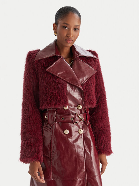 Babylon Babylon Plášť z umělé kůže S00772 Bordó Regular Fit
