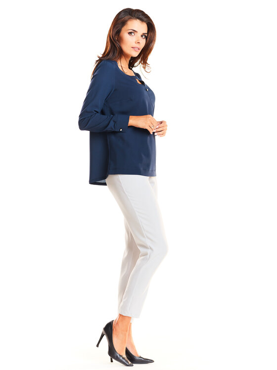 Awama Awama Koszula A251 Granatowy Basic Fit