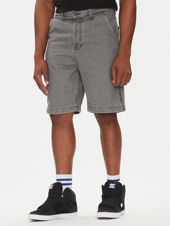 DC Shoes DC Shoes Džínsové šortky Carpenter Baggy Short Rmg ADYS03019 Sivá Baggy Fit