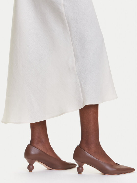 Marella Marella Gonna midi Desio 2515101032 Bianco Regular Fit