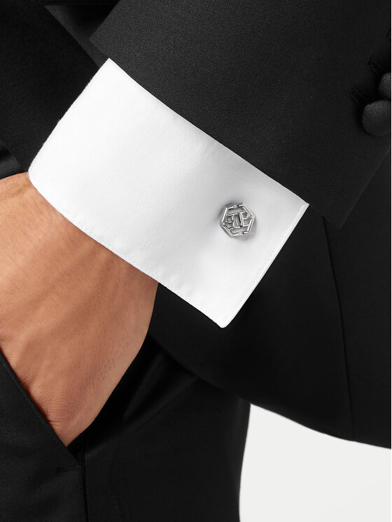 PHILIPP PLEIN PHILIPP PLEIN Spinki do mankietów Plein Icon PJ9AA10CU Srebrny