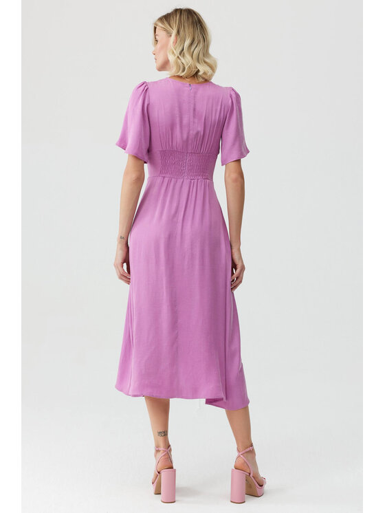 Lunedi Lunedi Sukienka codzienna Romatica Maxi z Tancelu i Wiskozy Spring Crocus Fioletowy Regular Fit
