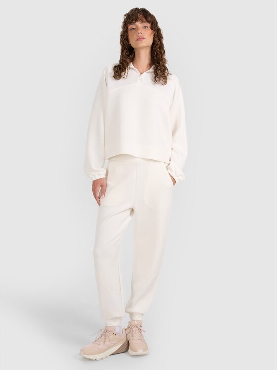 4F 4F Pantaloni da tuta 4FWAW25TTROF1180-11S Bianco Regular Fit