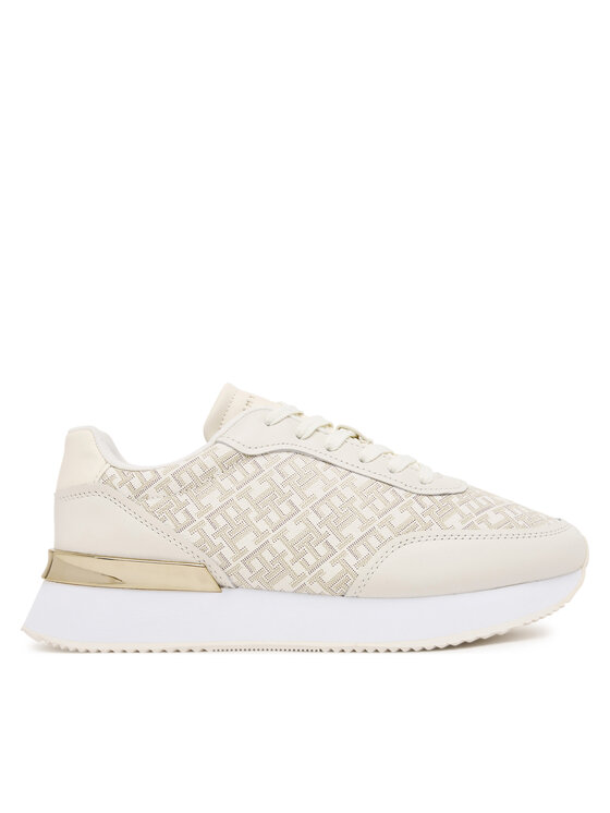 Tommy Hilfiger Tommy Hilfiger Tenisice Chic Monogram Runner FW0FW09051 Écru