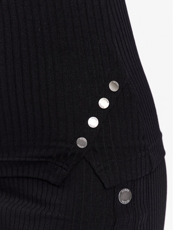 Guess Guess Marškinėliai Dionne W3GP22 KBPF0 Juoda Slim Fit