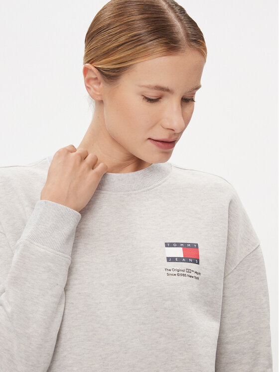 Tommy Jeans Tommy Jeans Mikina Graphic Flag DW0DW17328 Sivá Boxy Fit