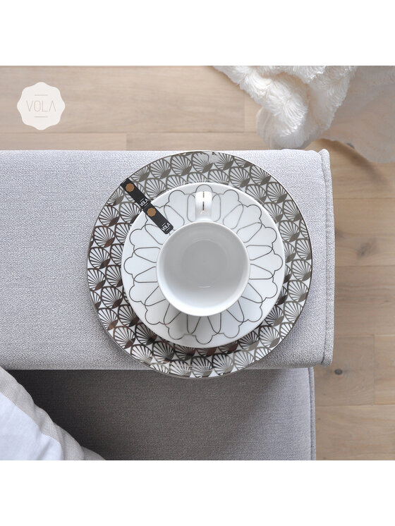 VOLA VOLA Zestaw 2 filiżanek Zestaw do espresso First Platin 001 Srebrny