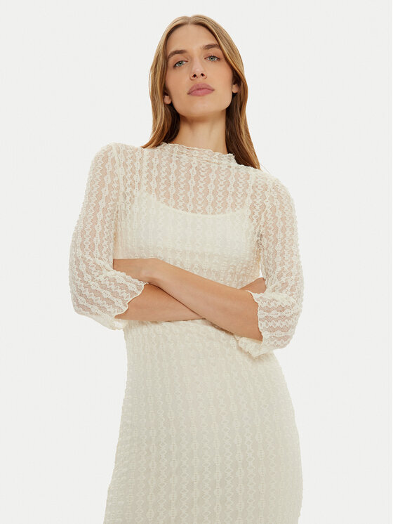 Vila Vila Трикотажна сукня Selina 14106328 Écru Regular Fit