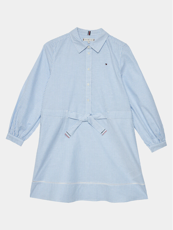 Tommy Hilfiger Košeľové šaty Ithaca Stripe Shirt Dress KG0KG07699 Modrá Regular Fit