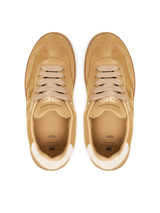 Elisabetta Franchi Elisabetta Franchi Sneakersy Low Cut Lace Up F4A9-E0340-0071 D Beżowy