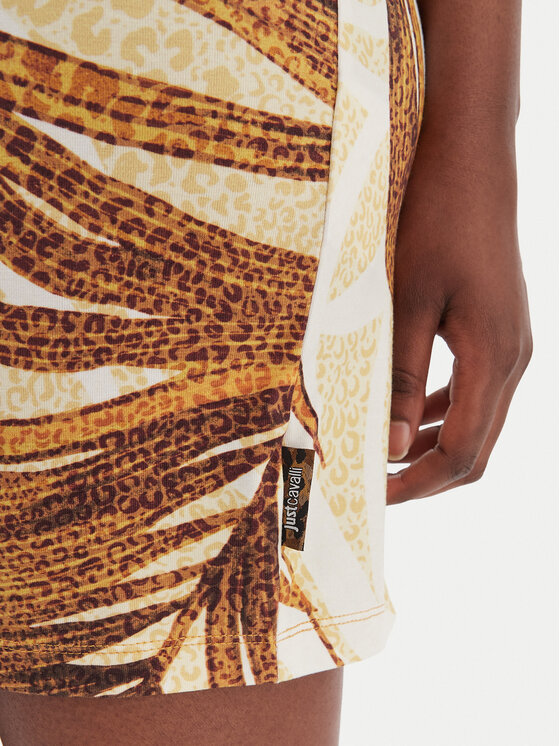 Just Cavalli Just Cavalli Kleid für den Alltag 80PAOE02 CJ112 Beige Slim Fit