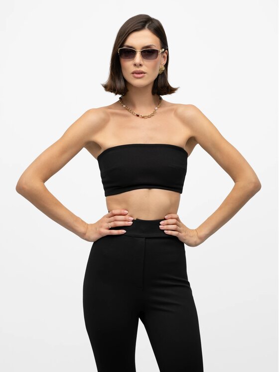 MANDRAGORA MANDRAGORA Top Vanya Czarny Slim Fit