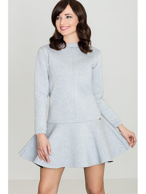 Katrus Katrus Šaty K247 Sivá Regular Fit