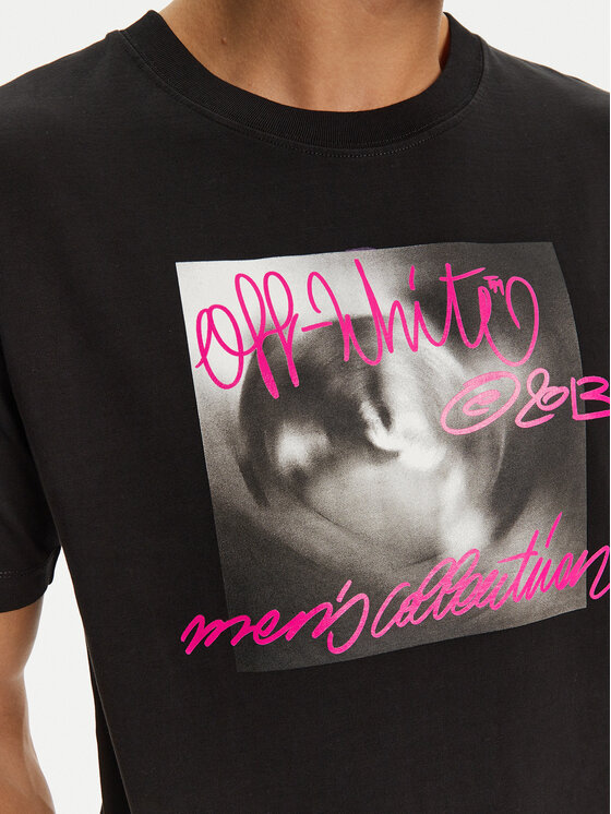 Off-White Off-White Póló OMAA027F22JER0141068 Fekete Regular Fit