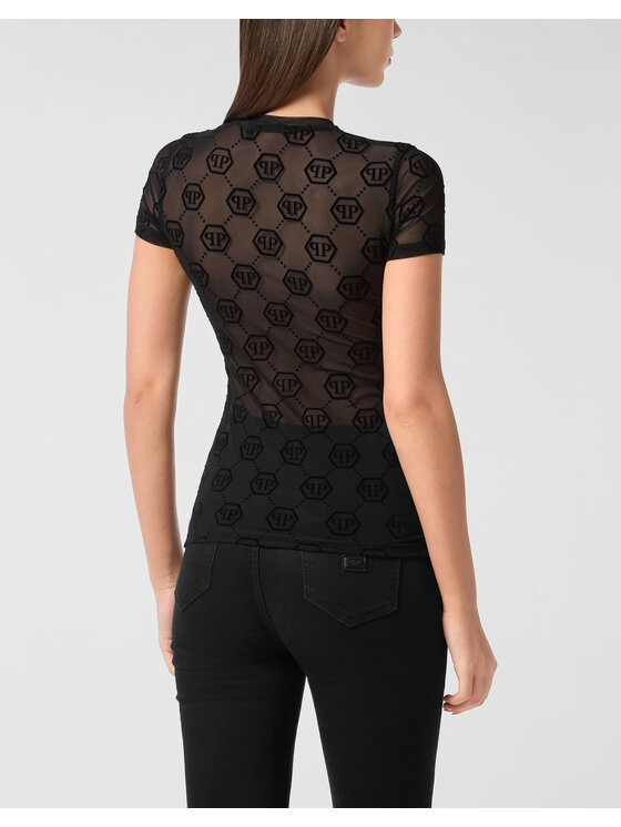 PHILIPP PLEIN PHILIPP PLEIN T-Shirt 24159 Czarny Skin Tight Fit
