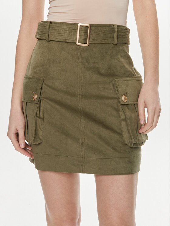 Guess Guess Fustă tip creion W4GD0I WG6T0 Verde Regular Fit