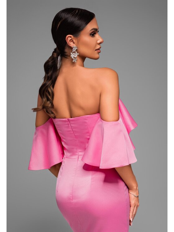 Ombre Ombre Sukienka koktajlowa LA-OM-DLR066 Różowy Regular Fit