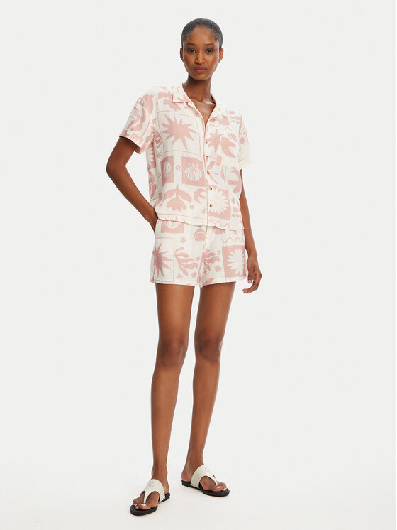 Banana Moon Banana Moon Шорти з тканини William Floreal MHW03 Рожевий Loose Fit