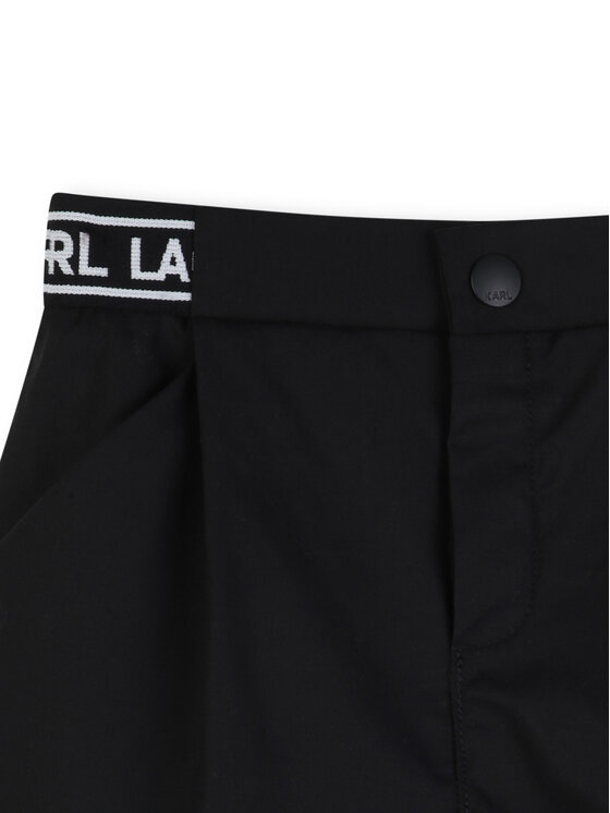 Karl Lagerfeld Kids Karl Lagerfeld Kids Komplekti kuuluvad särk ja riidest šortsid Z31077 Must Regular Fit
