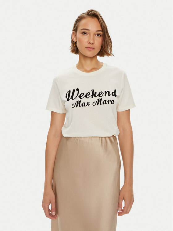 Weekend Max Mara T-krekls Zirlo 2425976031600 Écru Regular Fit